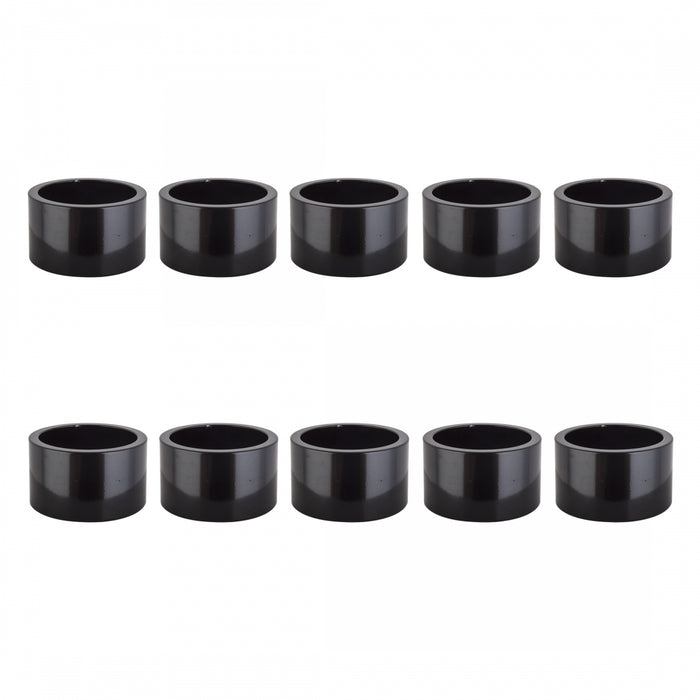 ORIGIN8 Alloy Headset Spacers HEAD PART OR8 SPACER ALY 20mmx1-1/8BK BGof10