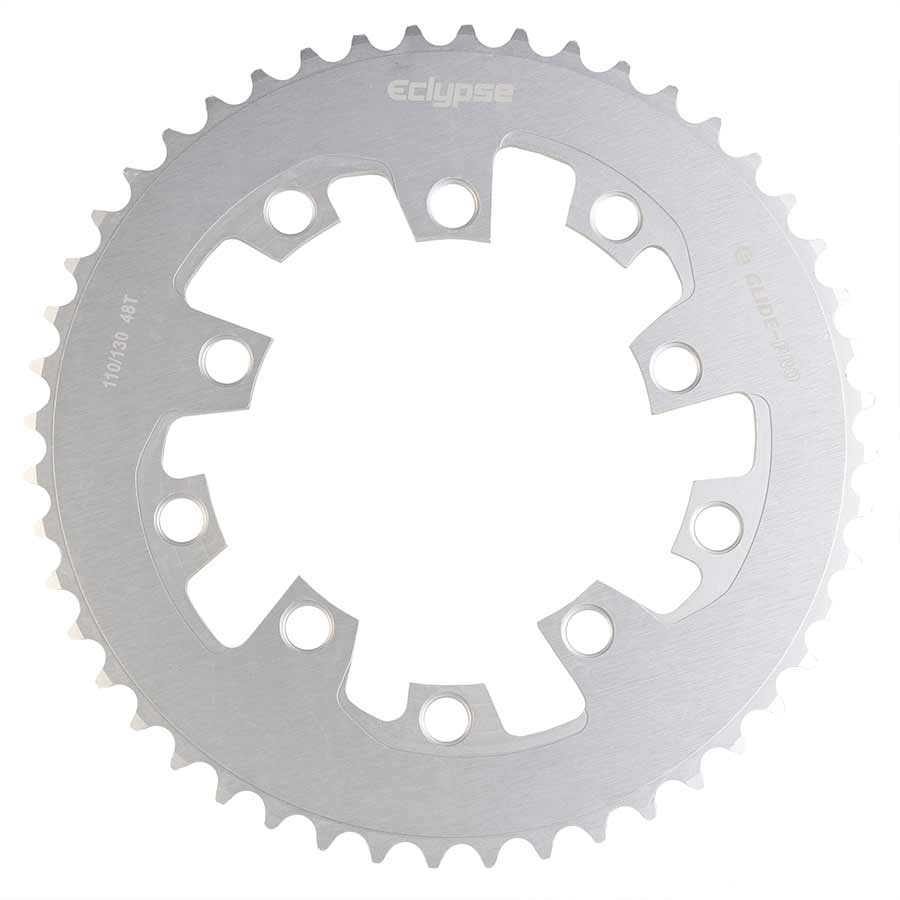 Eclypse, Glide-Pro SS 3/32, 46T, Single speed, BCD: 110/130mm, 5 Bolt Outer Chainring, Alloy, Silver