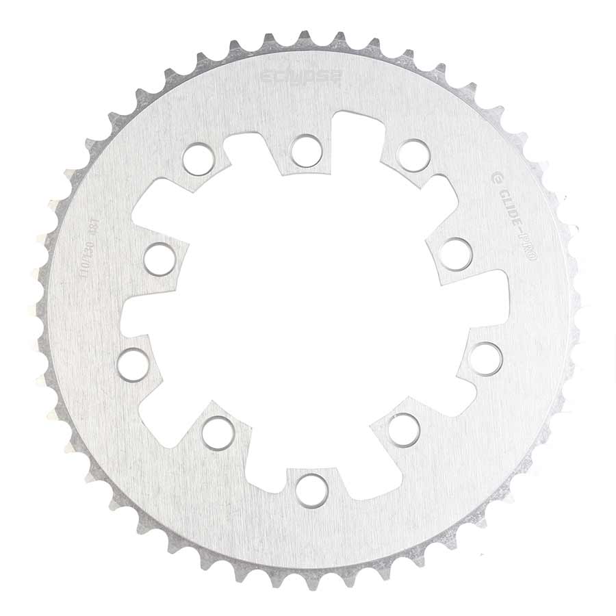 Eclypse, Glide-Pro SS 1/8, 46T, Single speed, BCD: 110/130mm, 5 Bolt Outer Chainring, Alloy, Silver