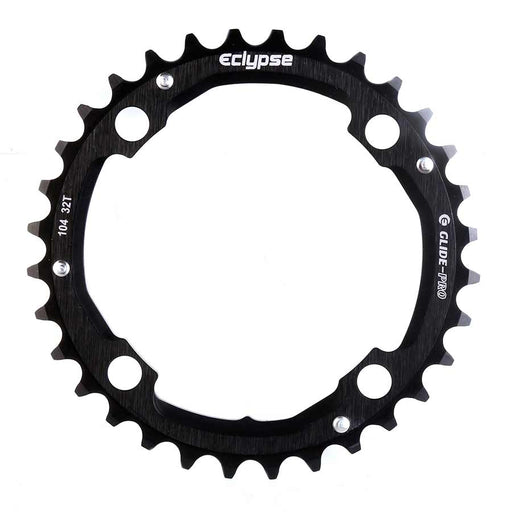 Eclypse, Glide-Pro 104, 42T, 8-10sp, BCD: 104mm, 4 Bolt Outer Chainring, Alloy, Black