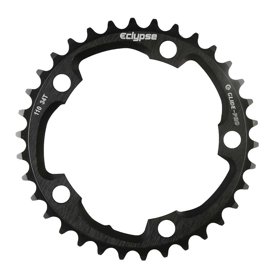 Eclypse, Glide-Pro 110, 44T, 8-10sp, BCD: 110mm, 5 Bolt Outer Chainring, Alloy, Black