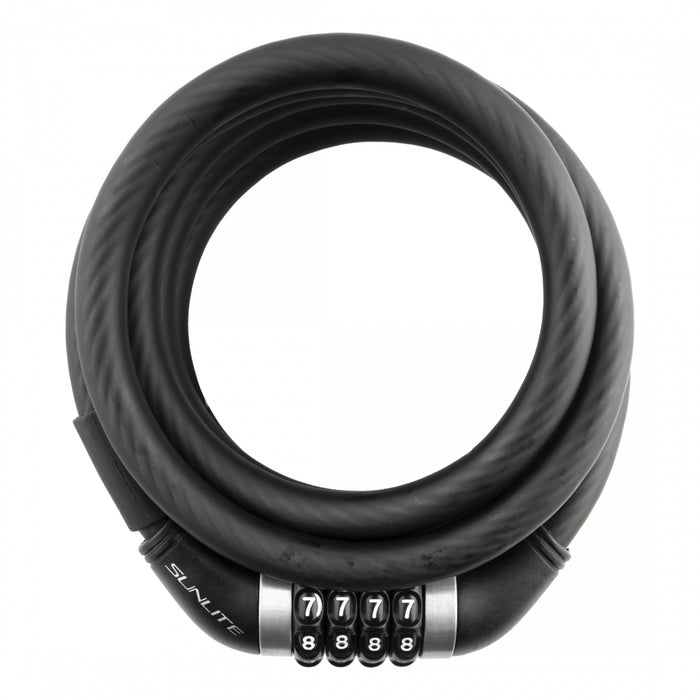 SUNLITE Resettable Combo Cable 12mm Black Combo Bike Lock