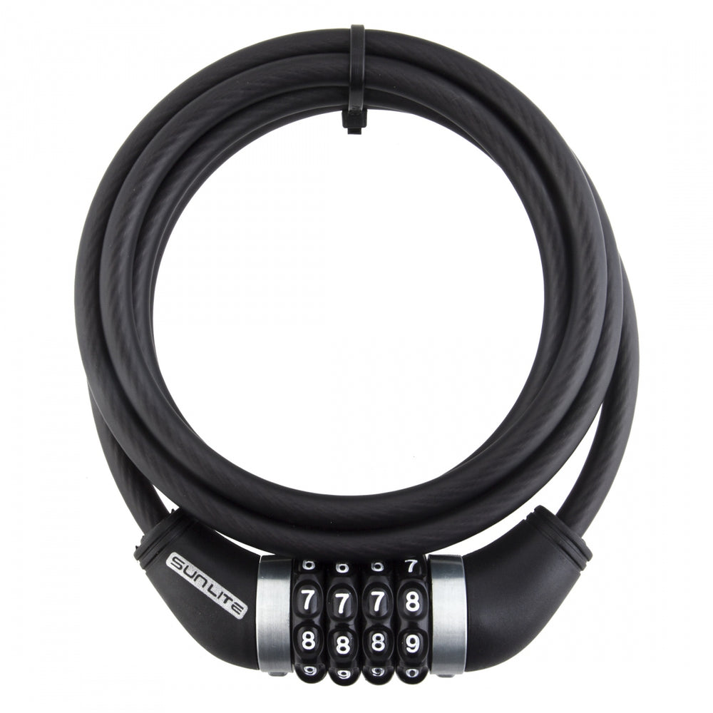 SUNLITE Resettable Combo Cable 8mm Black Combo Bike Lock