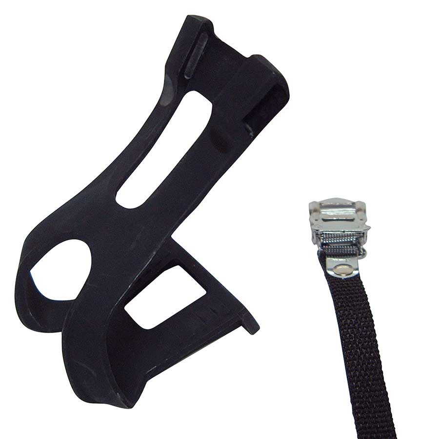 EVO, Double toe-clips, Nylon straps, Black, Medium