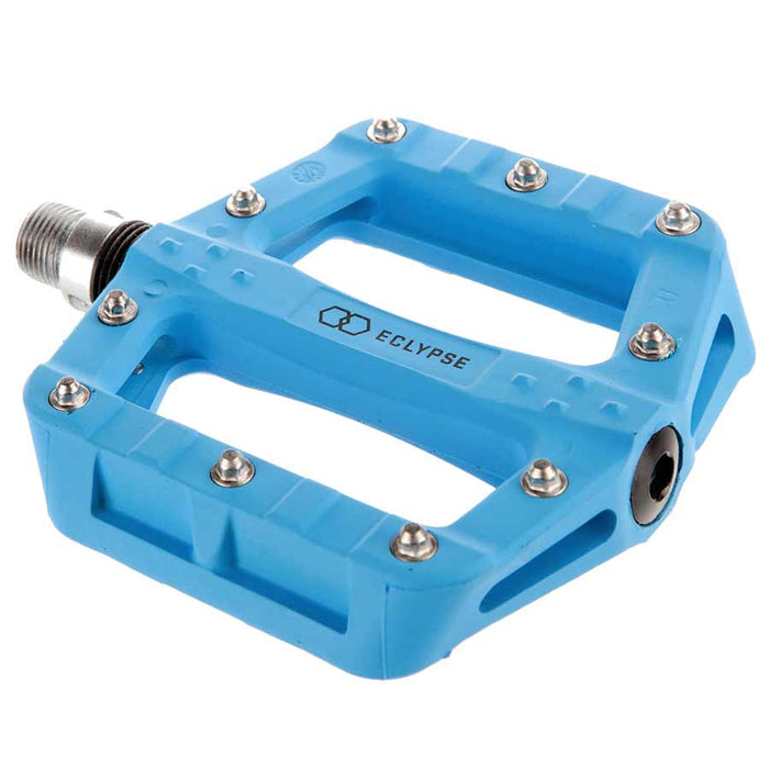 Eclypse, Justice, Platform Pedals, Body: Nylon, Spindle: Cr-Mo, 9/16'', Blue, Pair