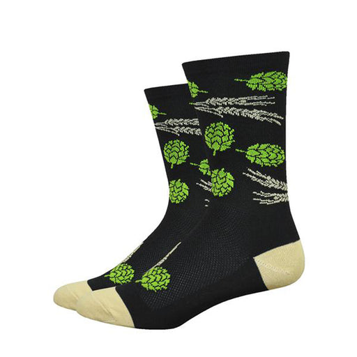 DeFeet Aireator 6" Hops and Barley socks, black 7-9