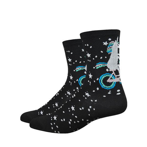 DeFeet Aireator 4" Unicorn womens socks, black 5-7