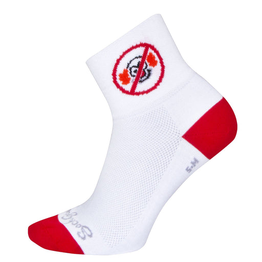 Sockguy No Bozos Socks, 9-13, White/Red