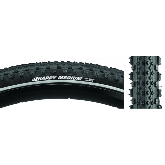 SUNLITE Happy Medium TIRE SUNLT 700x35 BK/BK/REF-STRIPE 30 WIRE HAPPY MEDIUM