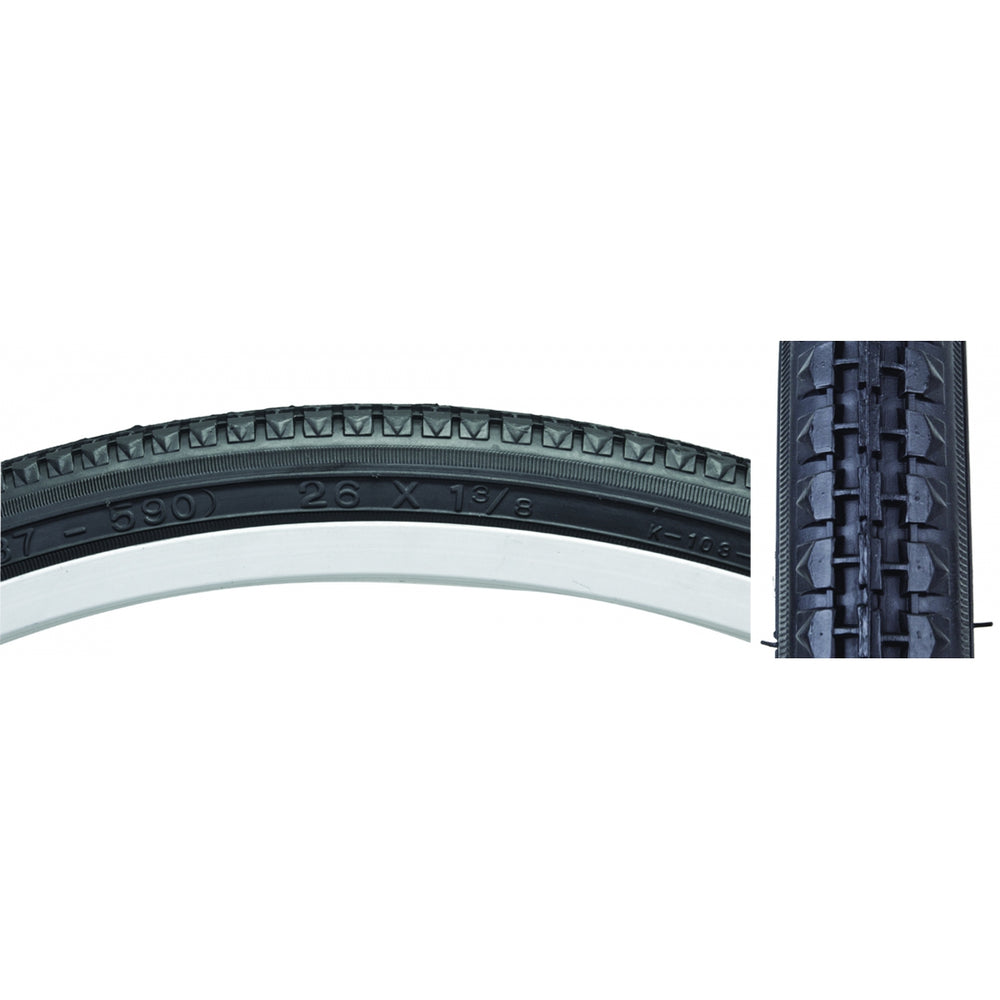 SUNLITE Street Classic TIRE SUNLT 26x1-3/8 BK/BK STREET K103 WIRE