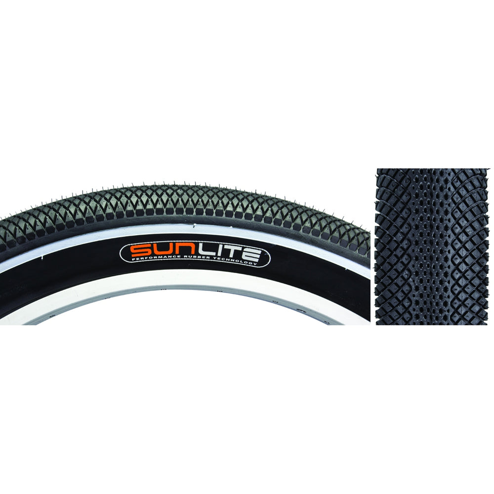 SUNLITE Baja TIRE SUNLT 26x3.5 BK/BK WIRE WH-STRIPE BAJA