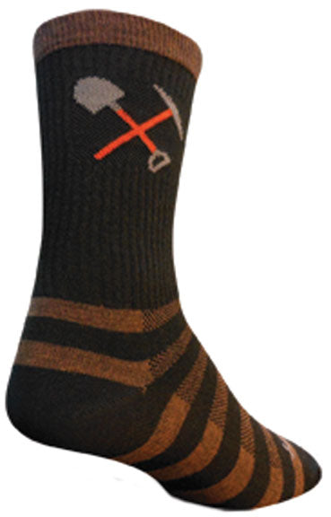 SockGuy Wool Trail Work Sock: Brown/Black SM/MD