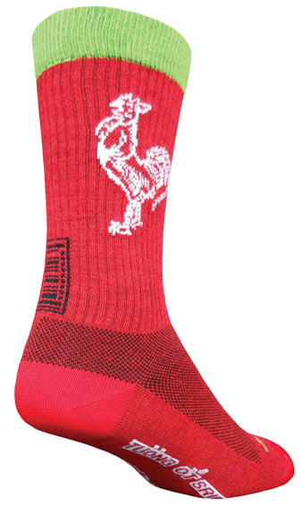 Sockguy Sriracha Acrylic crew socks, red/green - 5-9