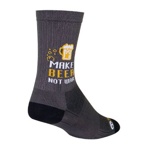 Sockguy Make Beer Not War SGX6 Socks, Gray - 10-13