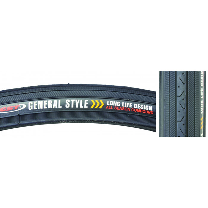 SUNLITE Road Raised Center CST638 TIRE SUNLT 27x1-1/4 CST638 BK/BLK RD WIRE