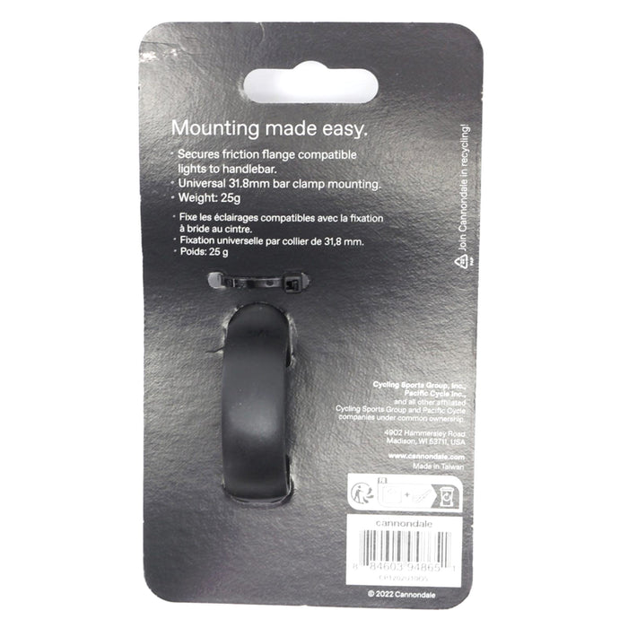 Cannondale Centered Round Handlebar Bar Mount for Lights and Cameras CP1202U10OS