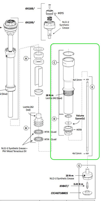 Cannondale Lefty Oliver Air Cylinder Kit Size 160mm - KH206/