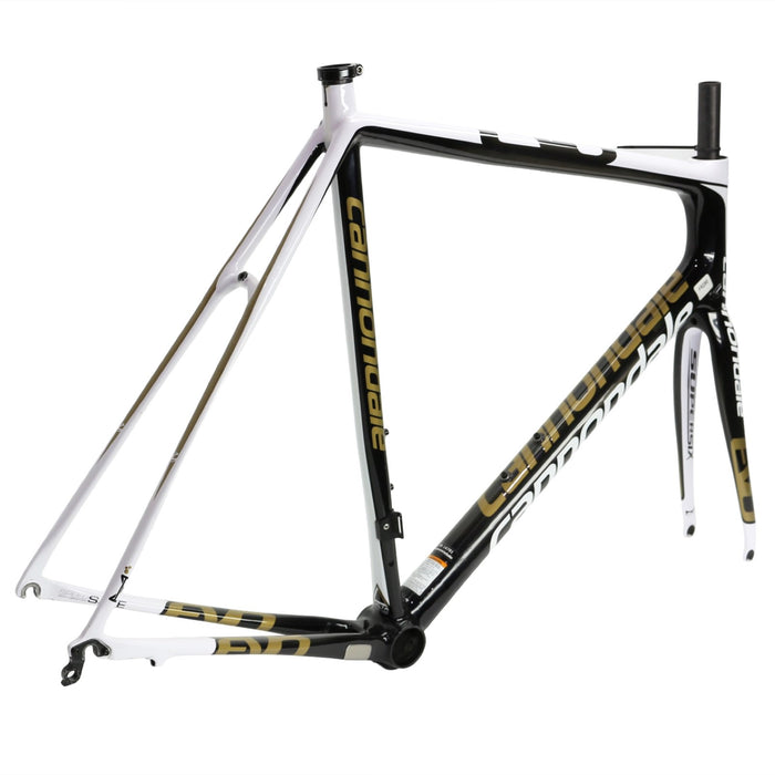 Cannondale SuperSix EVO Hi Mod Carbon Rim Brake Frame and Fork 60cm Used White/Gold/Carbon