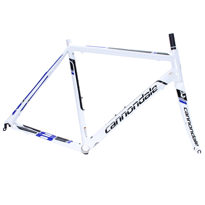 Cannondale CAAD8 Frame and Fork 56cm White/Blue/Black Dented Top Tube