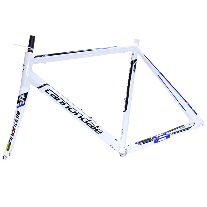 Cannondale CAAD8 Frame and Fork 56cm White/Blue/Black Dented Top Tube
