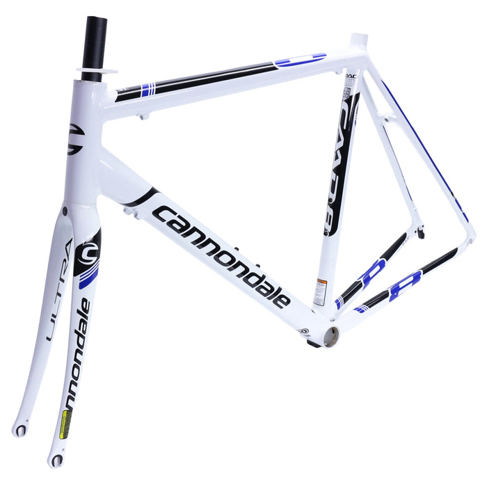 Cannondale CAAD8 Frame and Fork 56cm White/Blue/Black Dented Top Tube