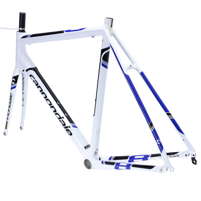Cannondale CAAD8 Frame and Fork 56cm White/Blue/Black Dented Top Tube