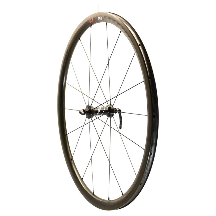 NOS Zipp 202 Firecrest Carbon Clincher Pair 10/11 Speed HG Body Black Decal