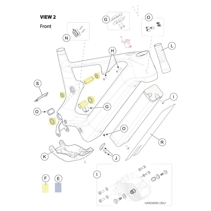 Cannondale Moterra SL and Habit Neo Link, Seat Stay Pivot Hardware K36054