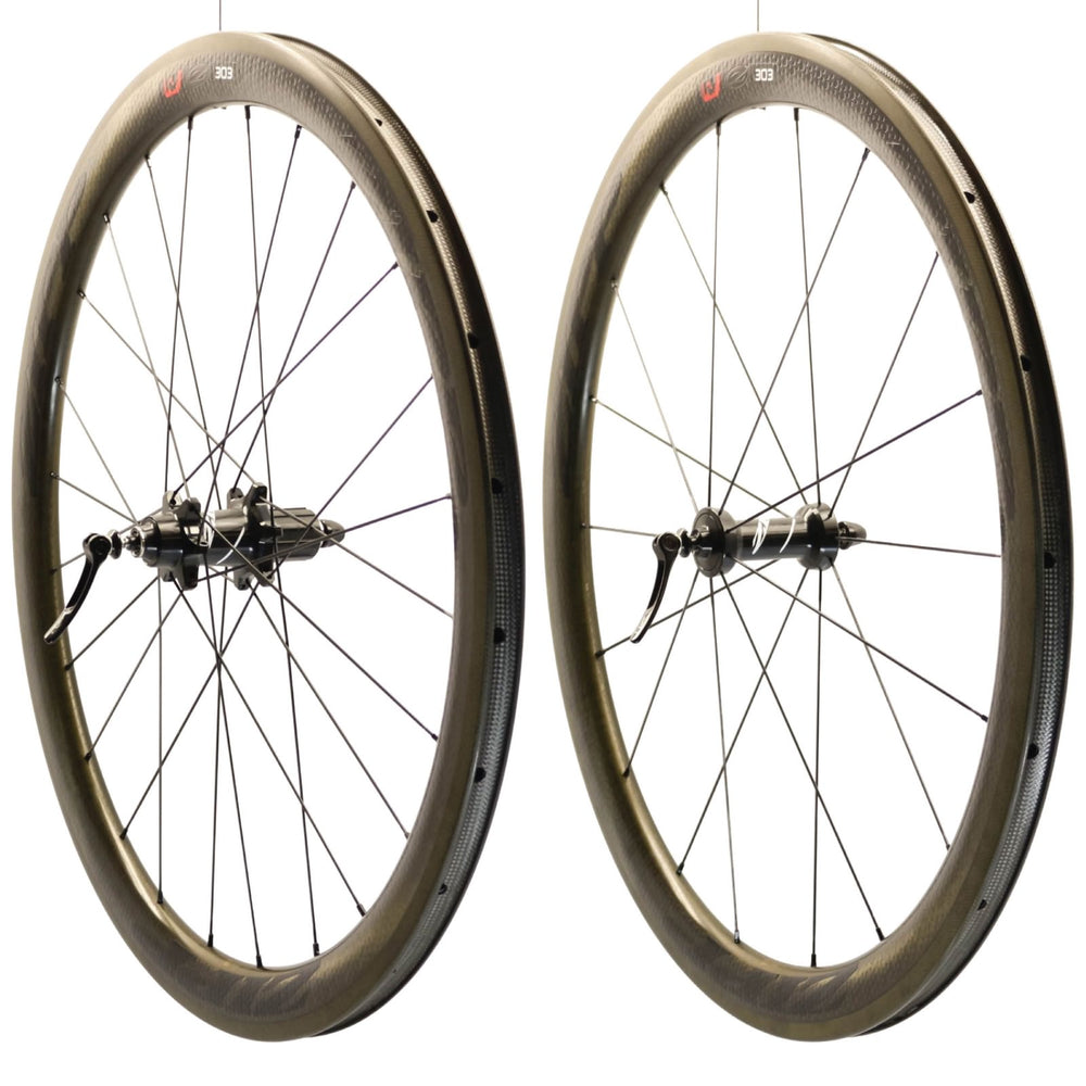 NOS Zipp 303 Firecrest Carbon Clincher Pair 10/11 Speed HG Body Black Decal