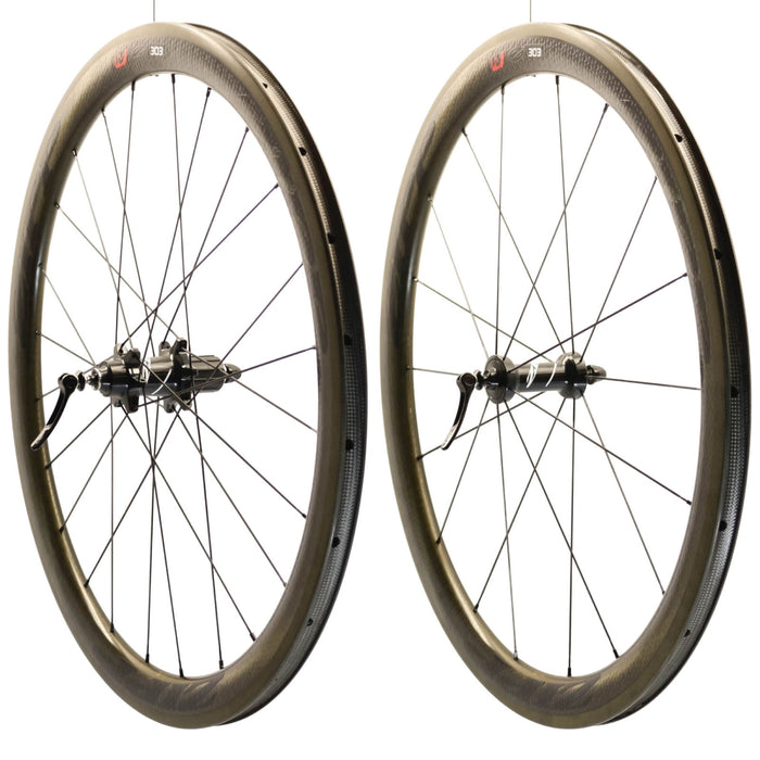 NOS Zipp 303 Firecrest Carbon Clincher Pair 10/11 Speed HG Body Black Decal