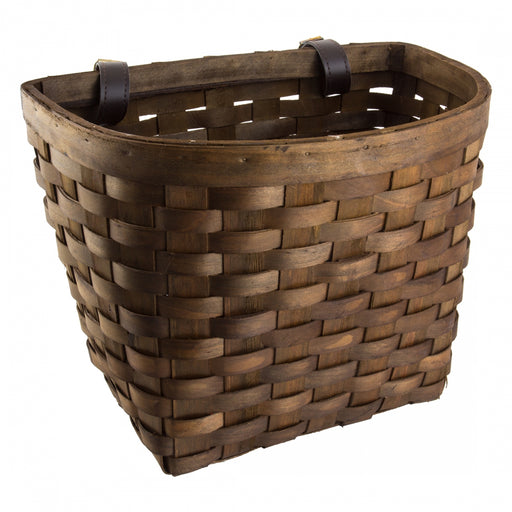 SUNLITE Wooden Classic Basket BASKET SUNLT FT WOOD/METASEQUOIA DK-BRN WOVEN w/STRAPS