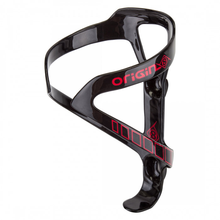 ORIGIN8 Carbon Klutch Cage Standard Carbon Black/Red Water Bottle Cage