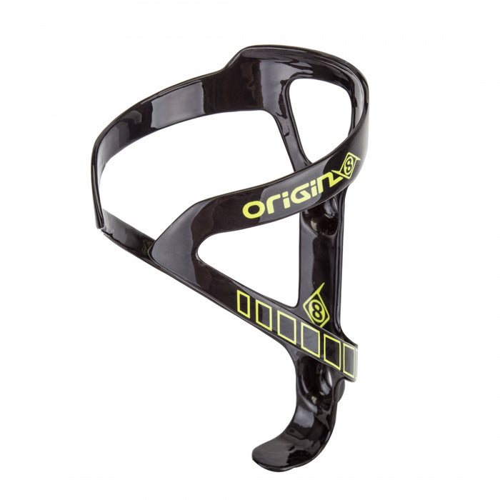 ORIGIN8 Carbon Klutch Cage Standard Carbon Black/Yellow Water Bottle Cage