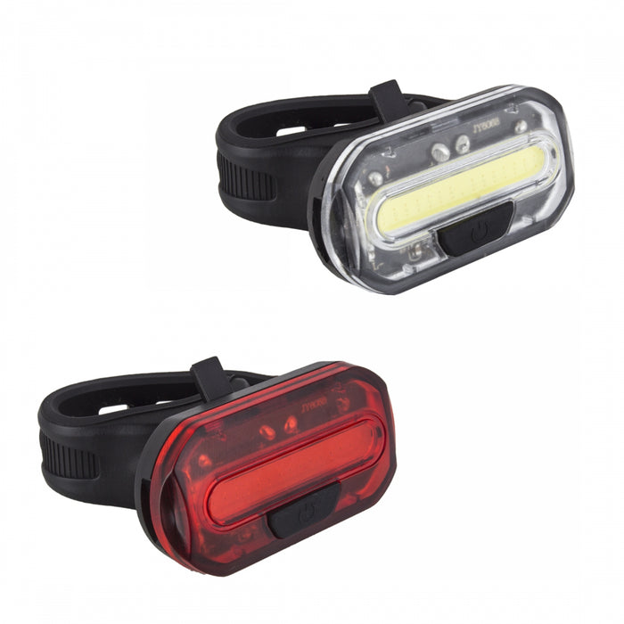 SUNLITE Ion Combo Black Mini Bicycle Safety Light Front + Rear Set