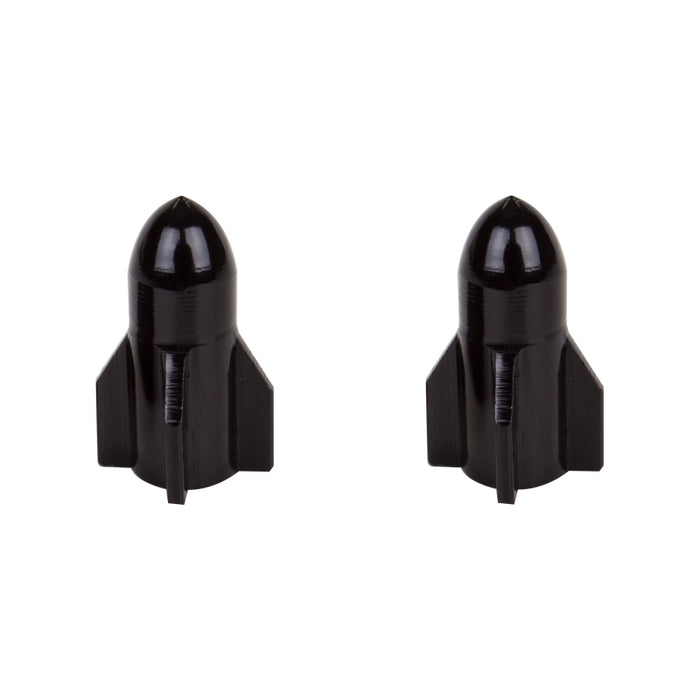 SUNLITE Rocket Top Short Valve Caps Short Schrader Valve Black