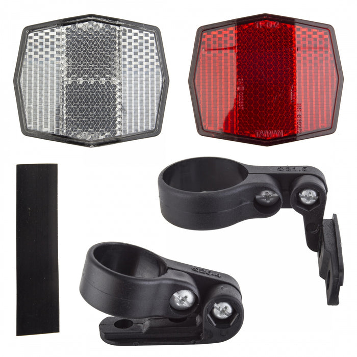 SUNLITE Front & Rear Reflector Kit REFLECTOR SUNLT SET FT-WHT/HB RR-RED/SP-27.2