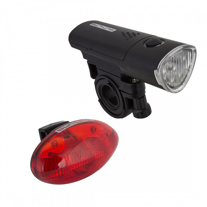 SUNLITE HL-L535/TL-L420 Black Front + Rear Bicycle Safety Light Set