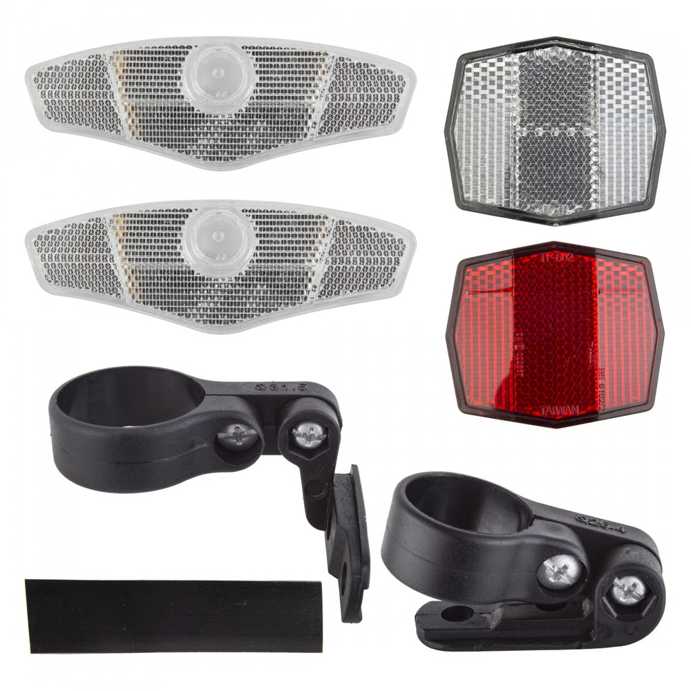 SUNLITE Deluxe Reflector Kit REFLECTOR SUNLT SET 4-WAY DLX FT-WHT/HBRR-RED/SP-27.2 SPOKE-WHT