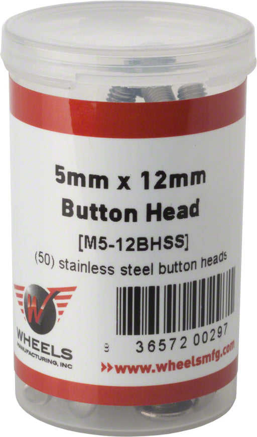 Wheels Manufacturing M5 x 12mm Button Head Cap Screw Stainless Steel Bottle/50