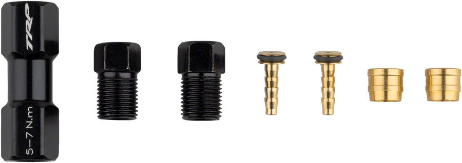 TRP TL1.2 Disc Brake Hose Coupler Kit - For 5.5mm Hose, Coupler, Compression Ferrules, Brass Inserts with O-Ring, and Hose Retainer