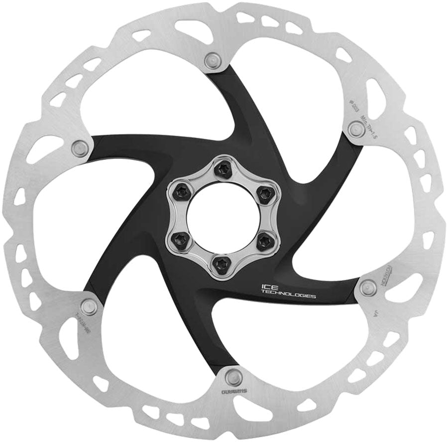 Shimano Deore XT SM-RT86-L Disc Brake Rotor - 203mm, 6-Bolt, Silver/Black