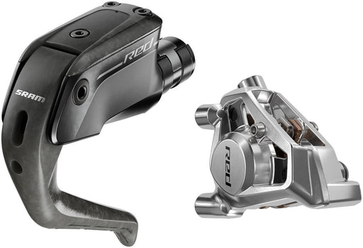 SRAM RED Aero Disc Brake and Lever - Rear, Flat Mount, 20mm Offset, 2000mm Hose, Carbon Lever Blade, Black/Silver, E1