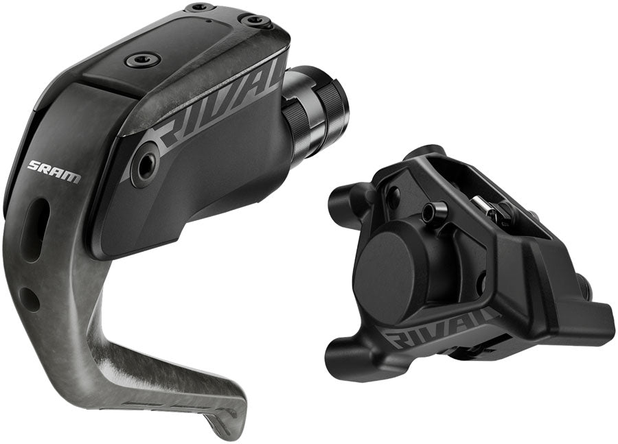 SRAM Rival Aero Disc Brake and Lever - Rear, Flat Mount, 20mm Offset, 2000mm Hose, Carbon Lever Blade, Black, E1