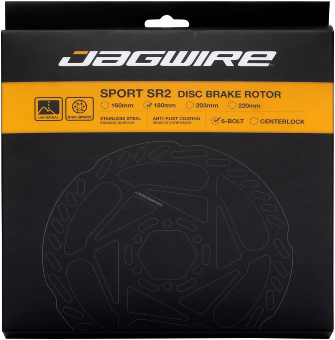 Jagwire Sport SR2 Disc Brake Rotor - 180mm, 6-Bolt, 1.8mm Thickness