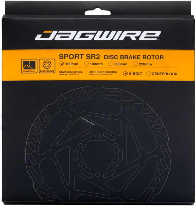 Jagwire Sport SR2 Disc Brake Rotor - 160mm, 6-Bolt, 1.8mm Thickness