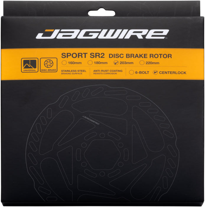 Jagwire Sport SR2 Disc Brake Rotor - 203mm, Center Lock, Includes Lockring, 1.8mm Thickness