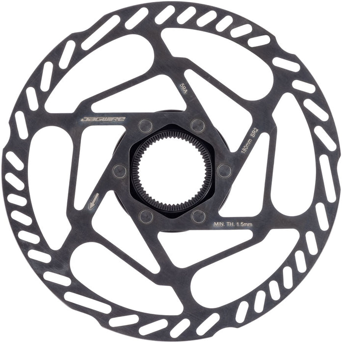 Jagwire Sport SR2 Disc Brake Rotor - 180mm, Center Lock, Includes Lockring, 1.8mm Thickness