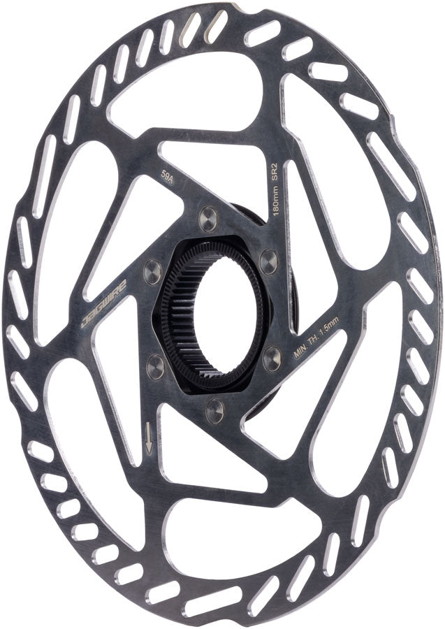 Jagwire Sport SR2 Disc Brake Rotor - 180mm, Center Lock, Includes Lockring, 1.8mm Thickness