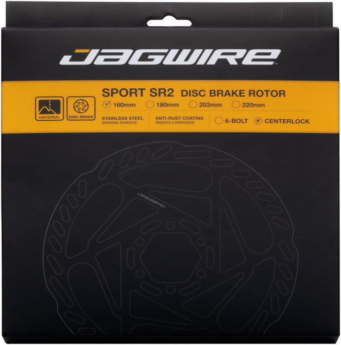 Jagwire Sport SR2 Disc Brake Rotor - 160mm, Center Lock, Includes Lockring, 1.8mm Thickness