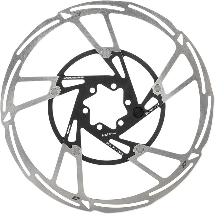 Jagwire Pro LR2-E Ebike Disc Brake Rotor with Magnet - 220mm, 6-Bolt, Silver/Black